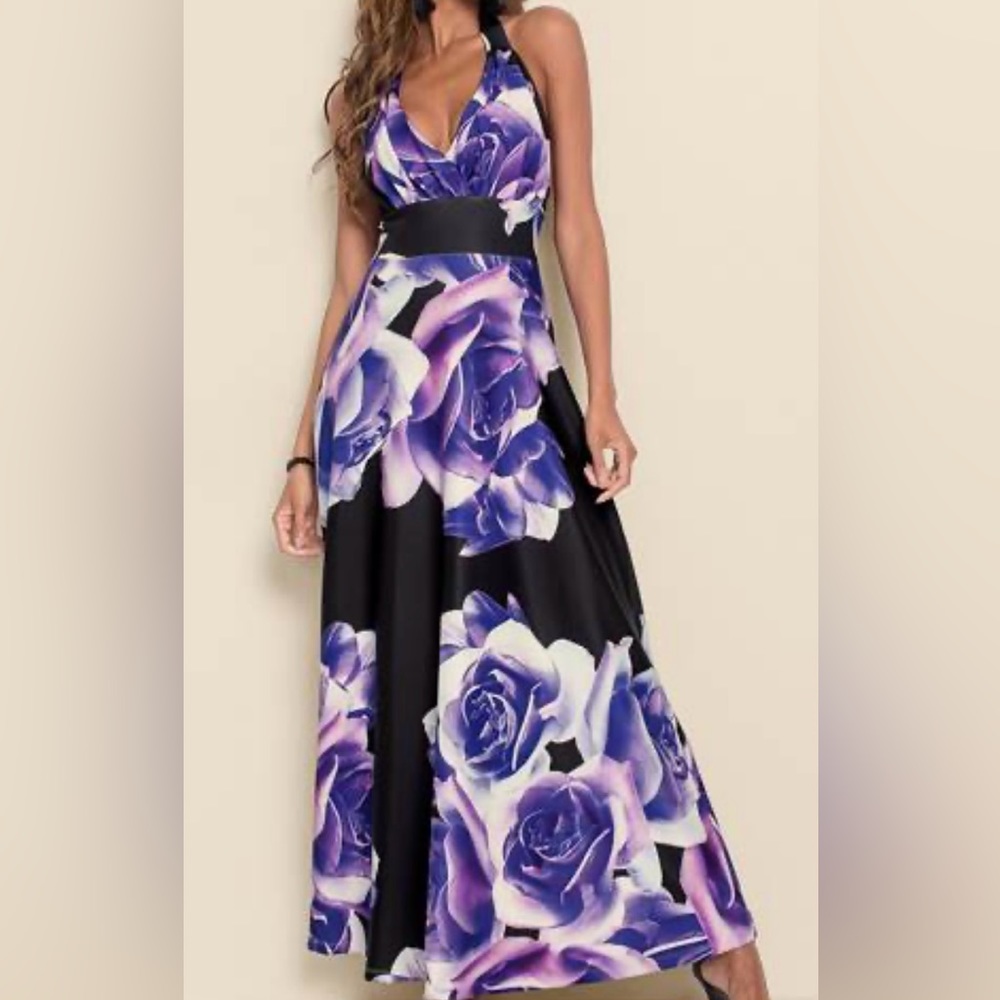 Floral Printed Long Dress Size M